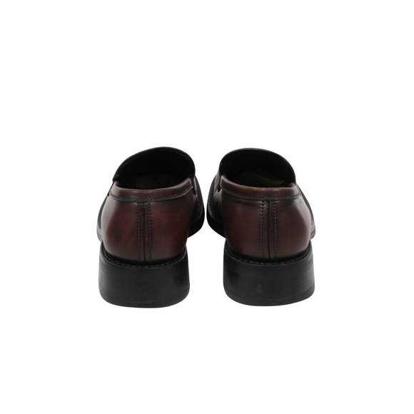 Prada Mens Vintage Penny Loafers Size US7 UK6 Brown Leather Square Toe Slip On - Picture 6 of 11